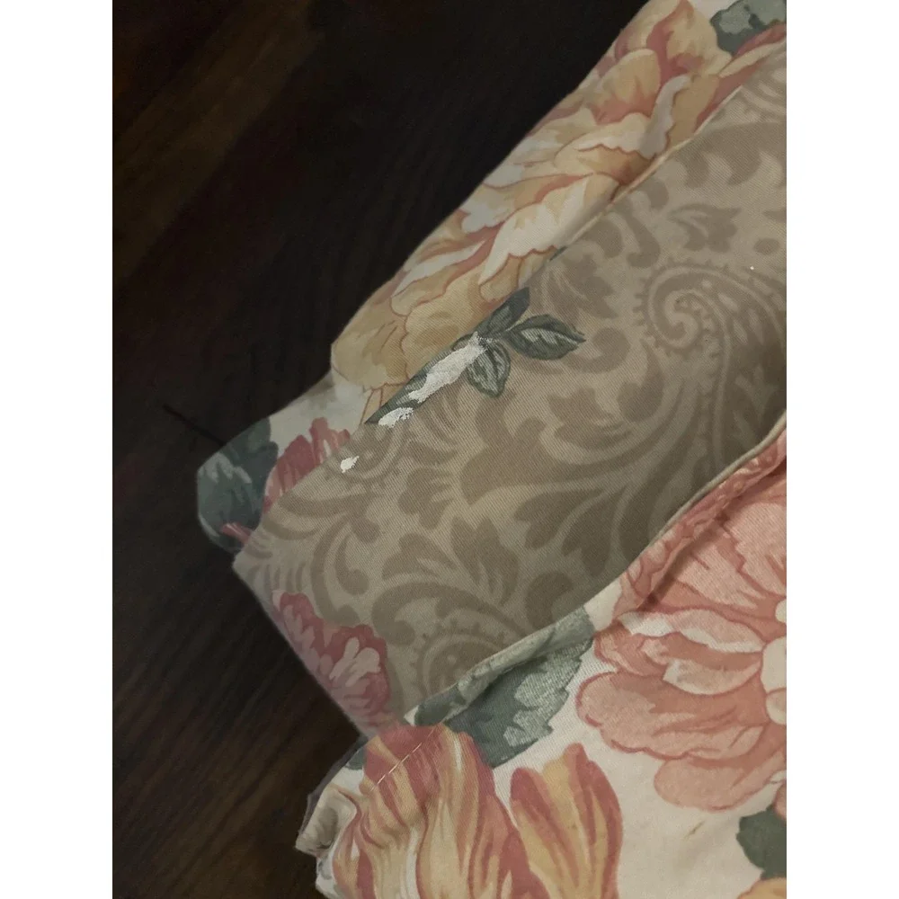 Dan River Reversible Floral Comforter Peony Rose Print Made In USA Bedding 86x86